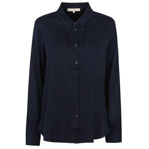 SILK95FIVE Women's Classic Button-Front Long Sleeve Blouse Women BLUE Shirts